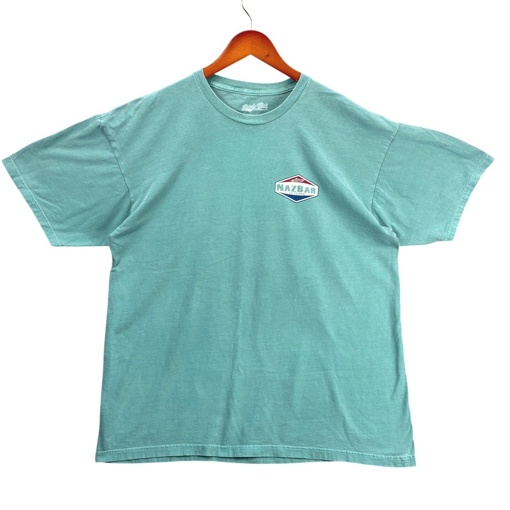 Sturdy Built T-Shirt Nazbar Graphic Mens XL Teal Green Cotton Relaxed Fit Casual